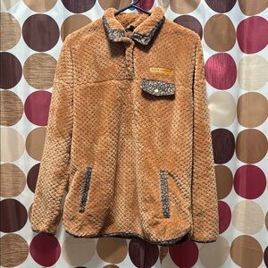 Simply Southern Tan Fleece with Patterned Trim